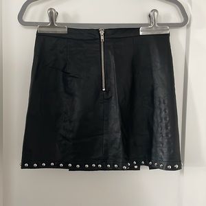 Forever21 Black with Silver Grommets Leather Mini Skirt